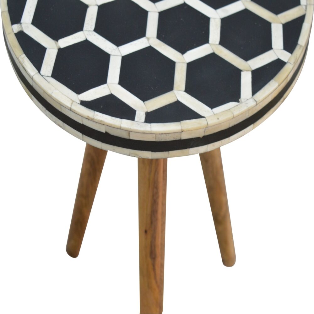 Bone Inlay Tripod Stool - Image 4