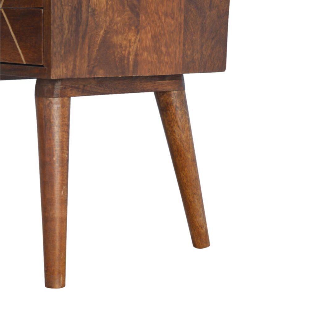 Geometric Brass Inlay 2 Drawer Nightstand dropshipping