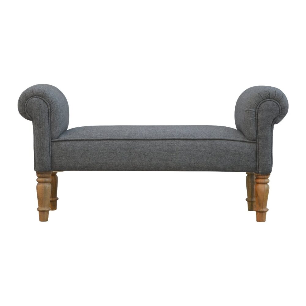 Canada Black Tweed Bench with Turned Feet Suppliers