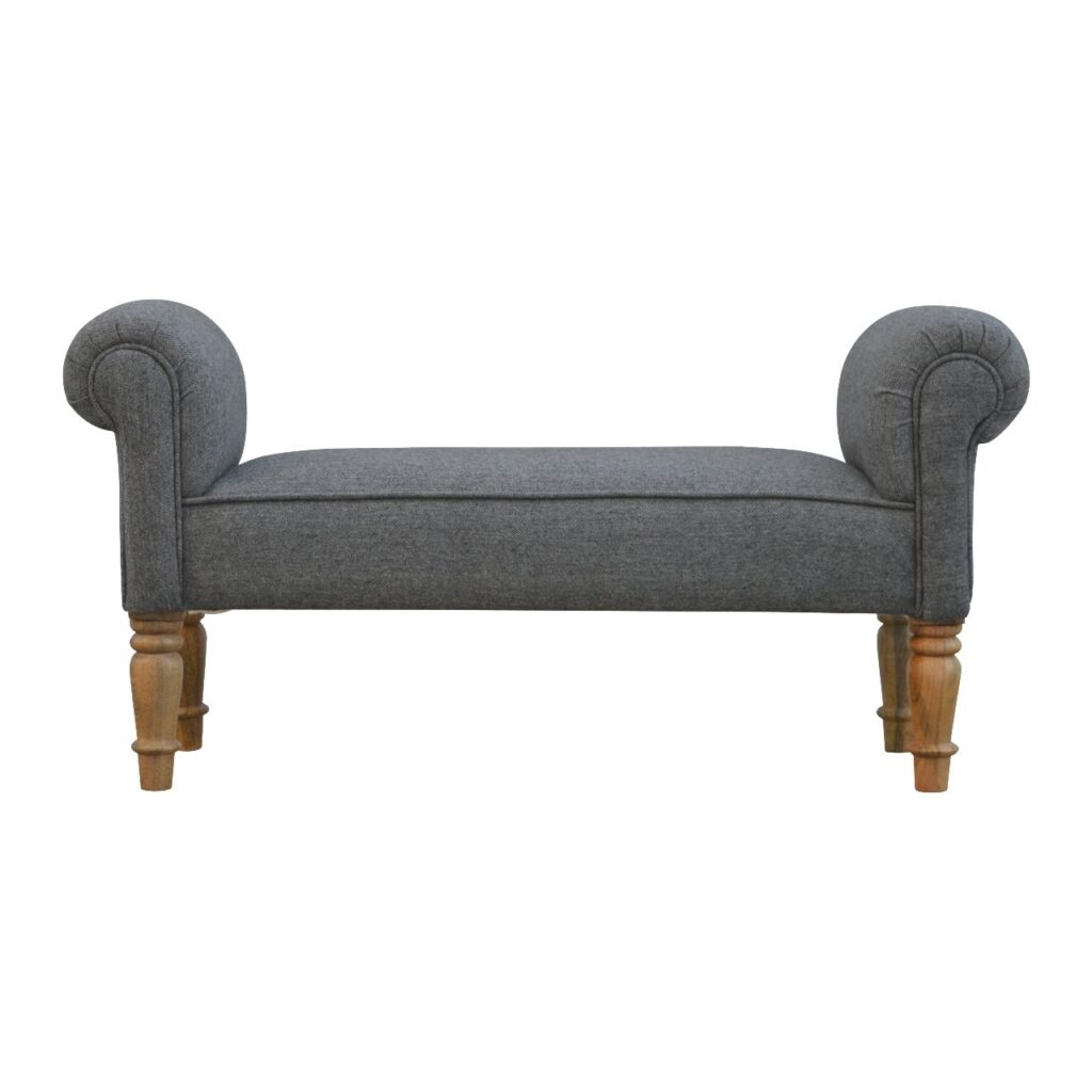 Canada Black Tweed Bench with Turned Feet Suppliers