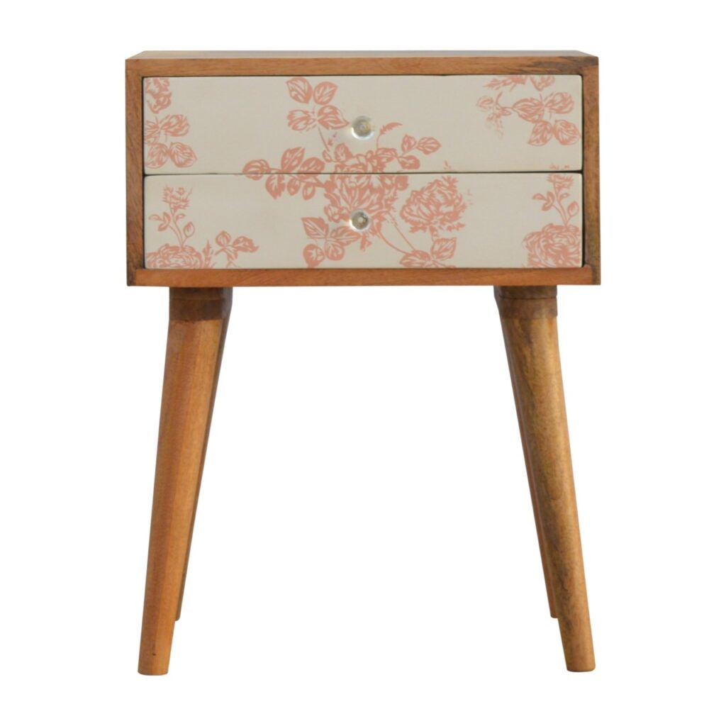 Canada Pink Floral Screen Printed Nightsand Suppliers