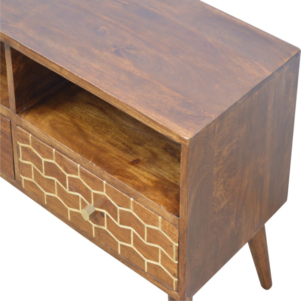 Gold Art Pattern Drawer Media Unit - Image 5