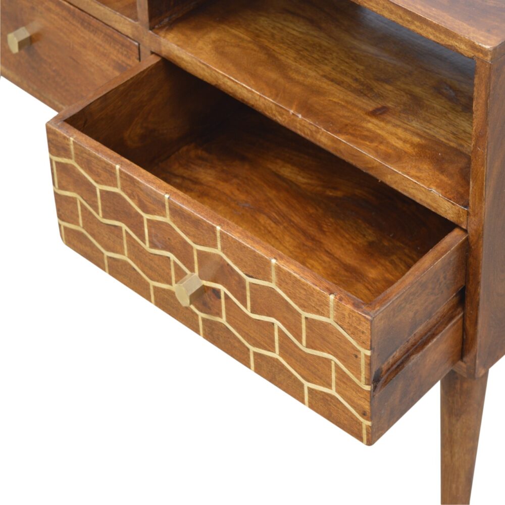 Gold Art Pattern Drawer Media Unit - Image 6