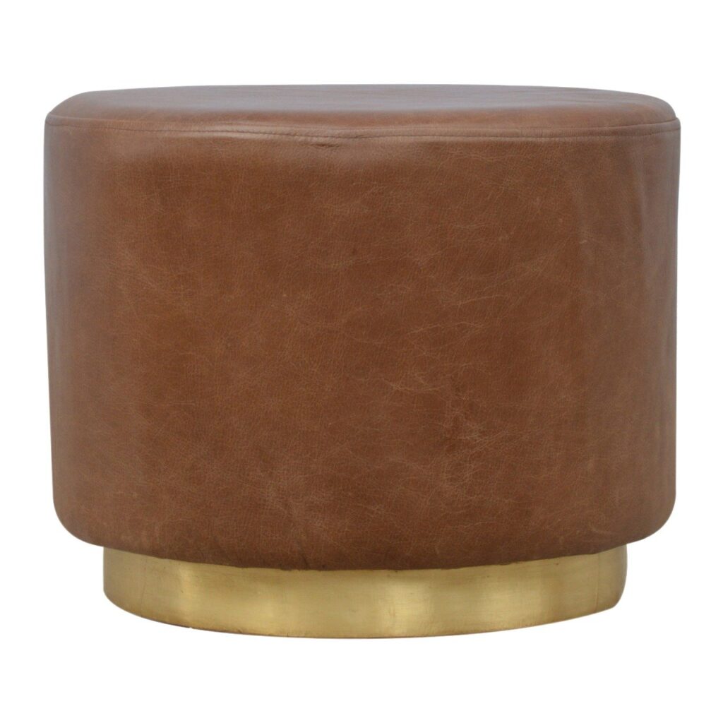 Canada Buffalo Footstool with Gold Base Suppliers