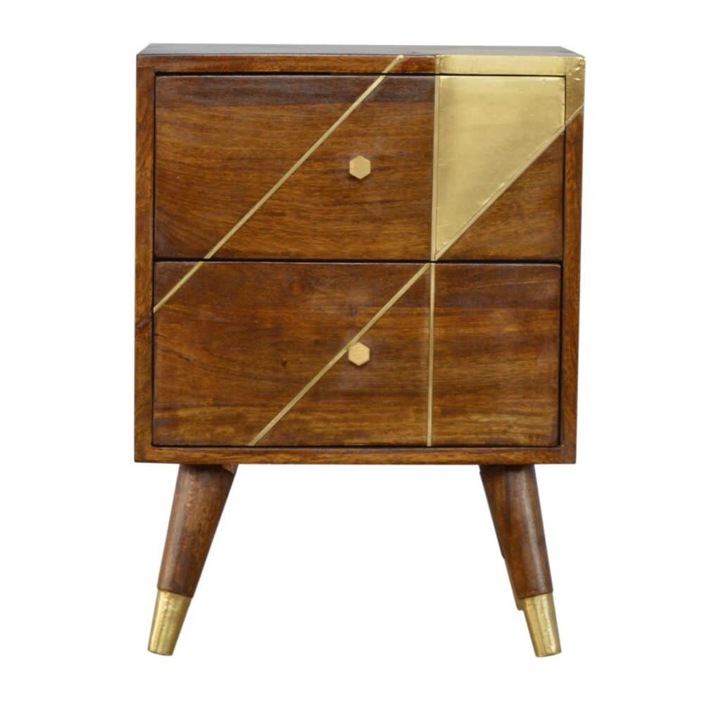Canada Gold Geometric Chestnut Nightsand Suppliers