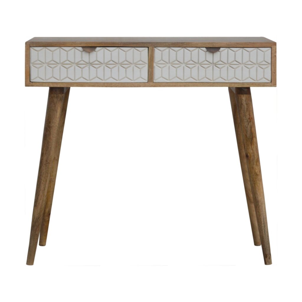 Canada Sleek White Carved Console Table Suppliers