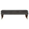 Canada Grey Velvet Bench with Castor Feet Suppliers