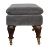 bulk Grey Velvet Bench with Castor Feet for resale