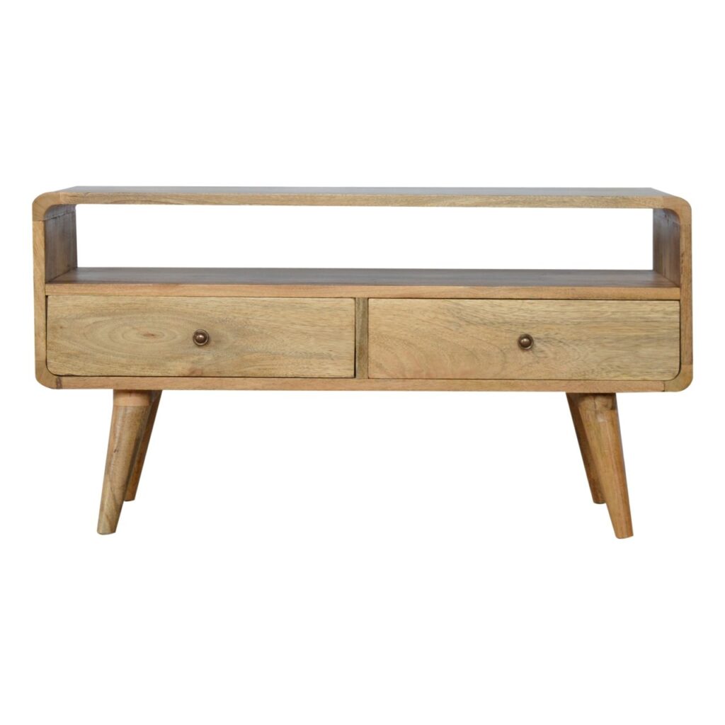 Canada Curved Oak-ish Media Unit Suppliers