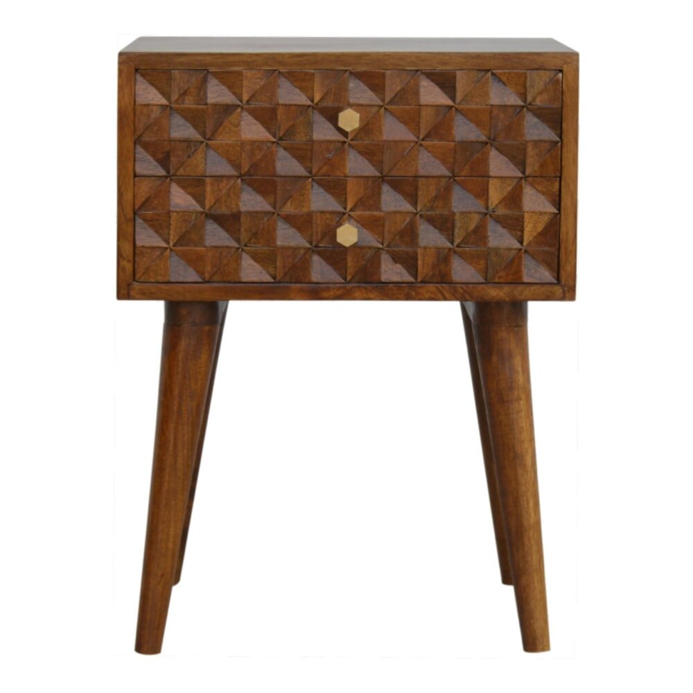 Canada Diamond Carved Chestnut Nightsand Suppliers