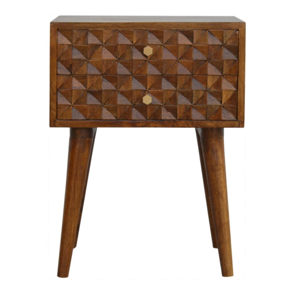 Canada Diamond Carved Chestnut Nightsand Suppliers