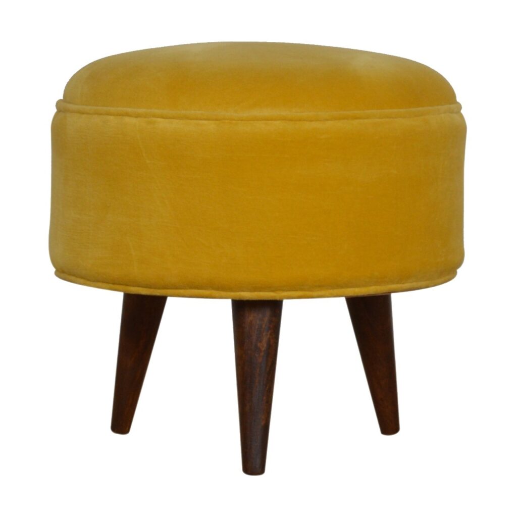 Canada Mustard Velvet Nordic Footstool Suppliers