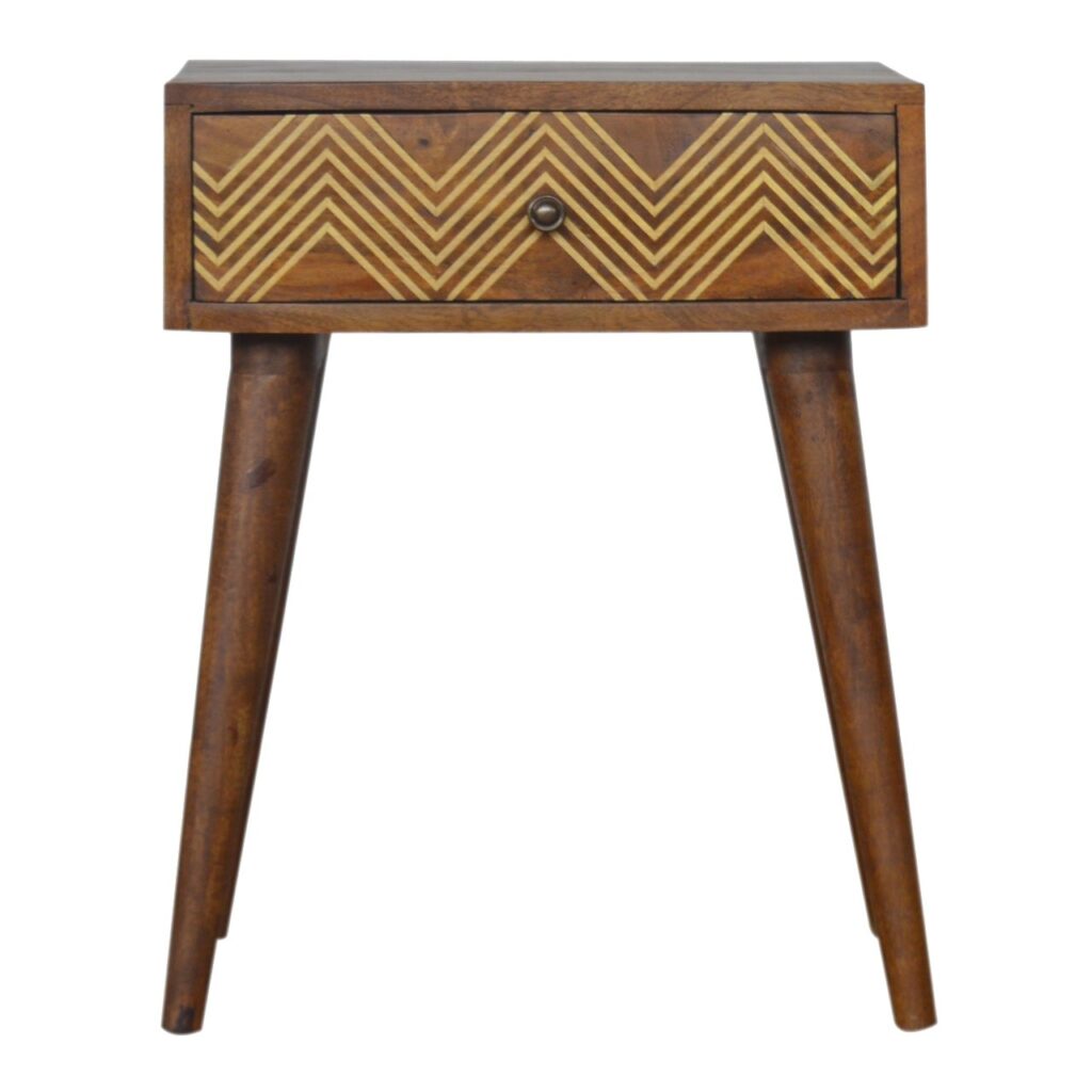 Canada Brass Inlay Chevron Nightsand Suppliers