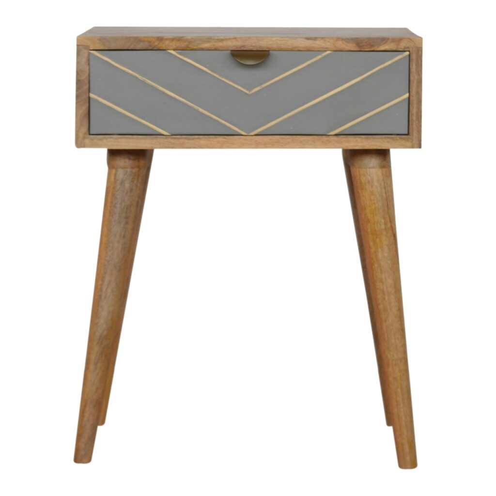 Canada Sleek Cement Brass Inlay Nightsand Suppliers
