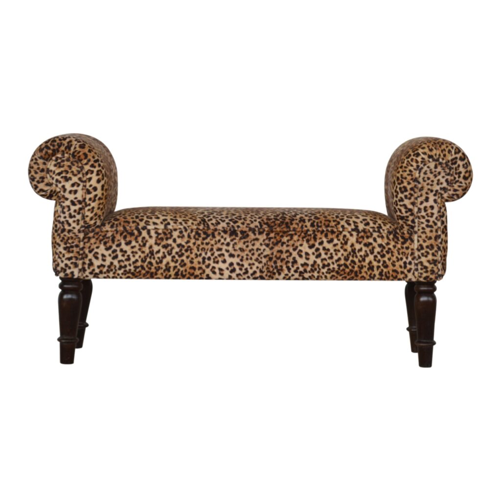 Canada Leopard Print Velvet Bench Suppliers