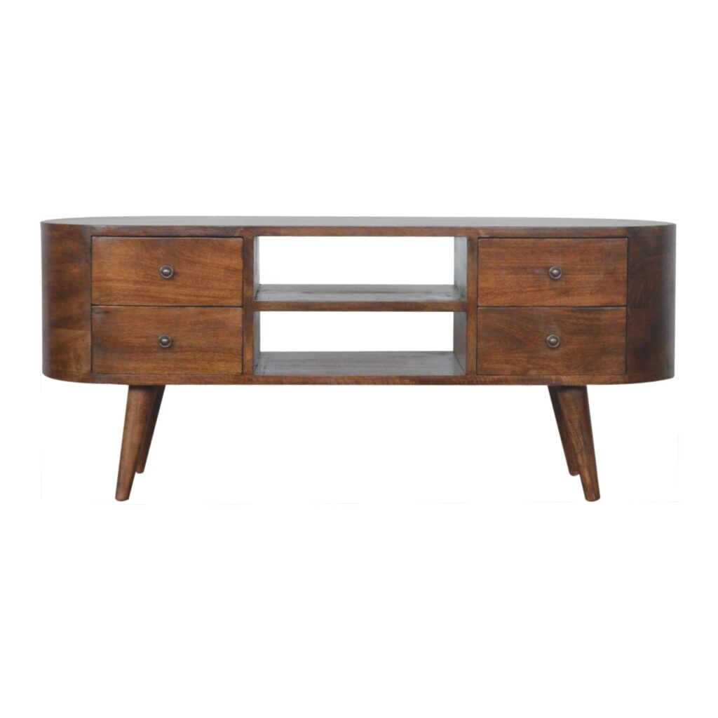 Canada Chestnut Rounded Entertainment Unit Suppliers
