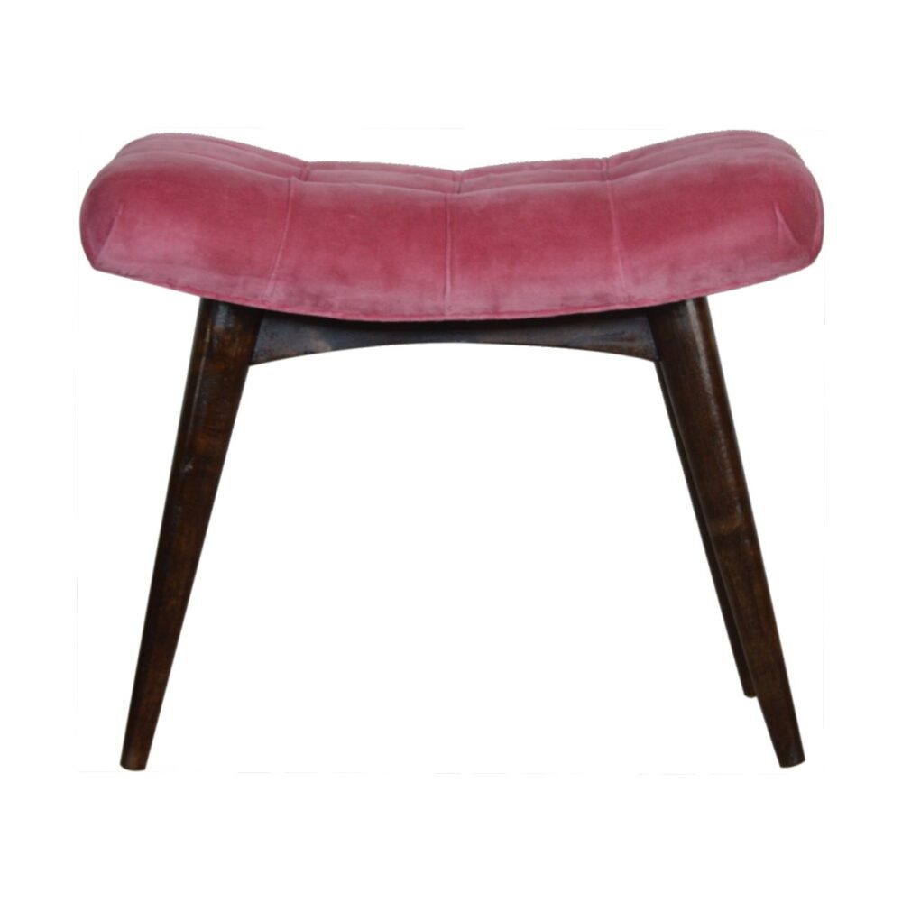 Canada Pink Cotton Velvet Curved Bench Suppliers