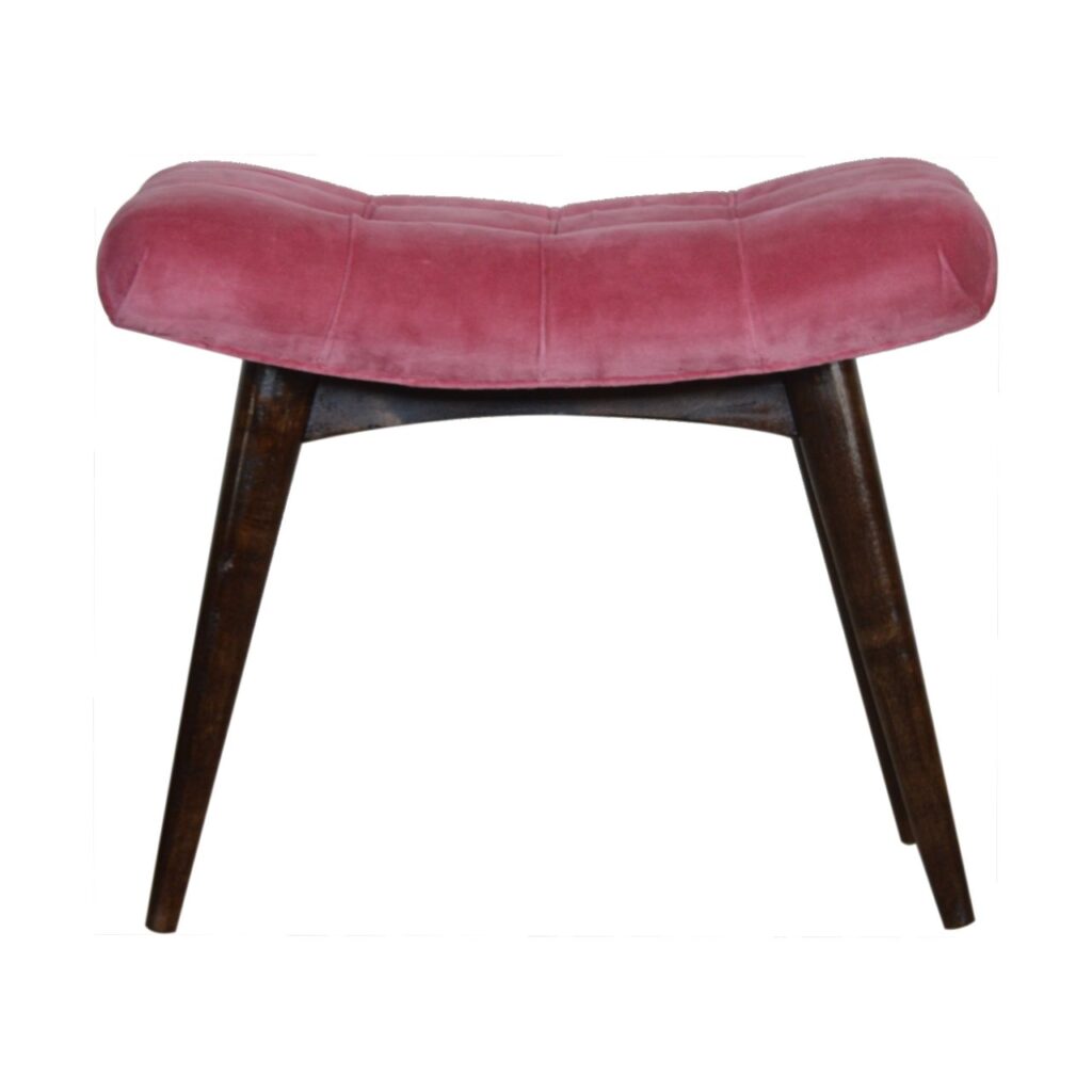 Canada Pink Cotton Velvet Curved Bench Suppliers