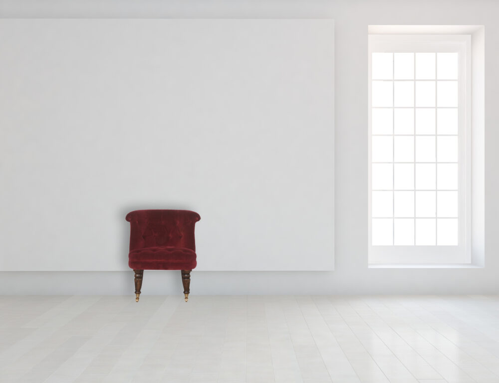 Wine Red Velvet Accent Chair - Image 10