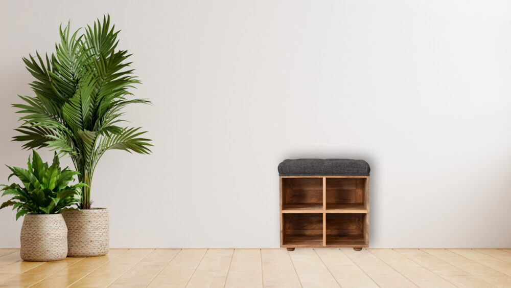 Mini Black Shoe Storage Footstool - Image 10