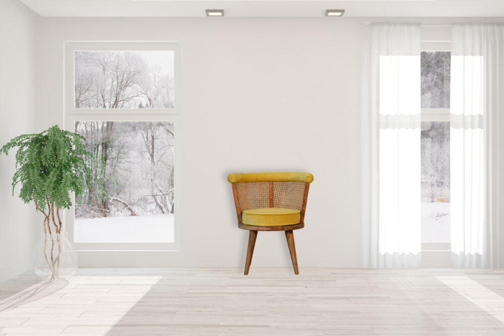 Larissa Mustard Velvet Nordic Chair - Image 10