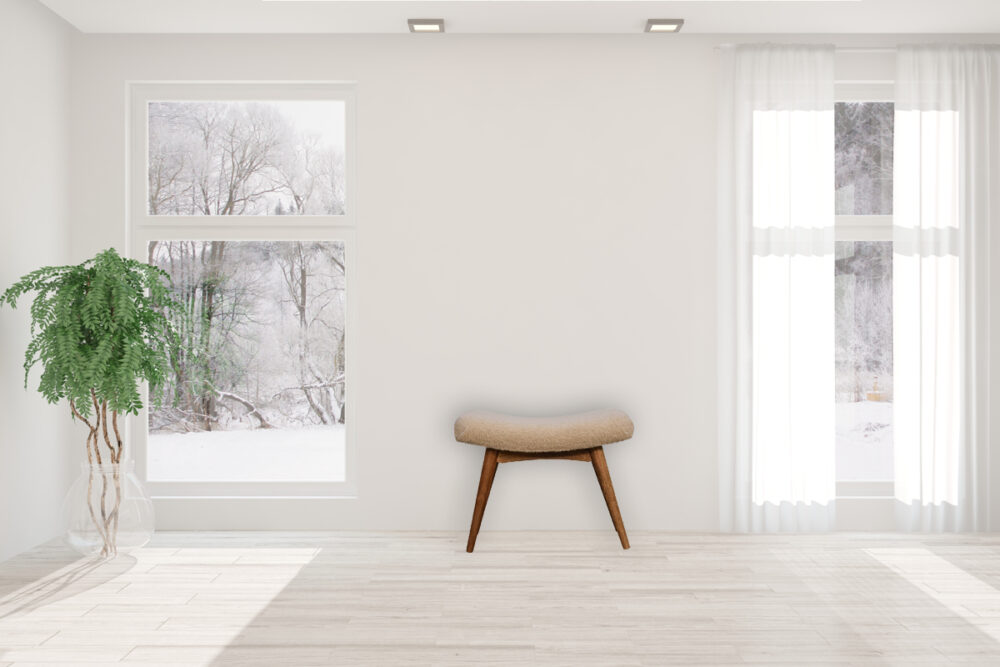 Boucle Cream Curved Bench - Image 10