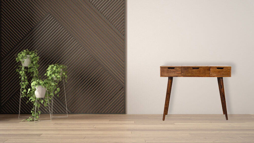 Chestnut Foldable Mirror Table - Image 10