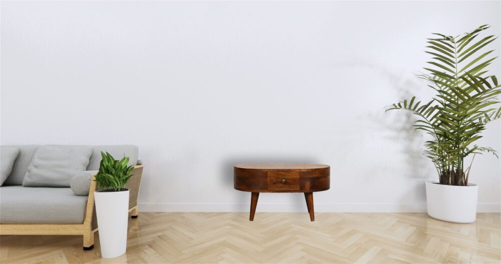 Mini Chestnut Rounded Coffee Table - Image 10
