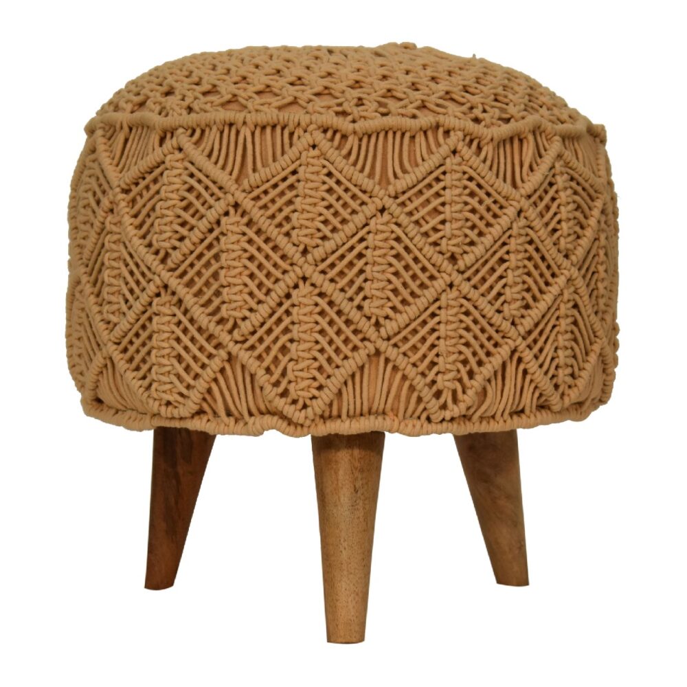 Crotchet Mustard Footstool - Image 2