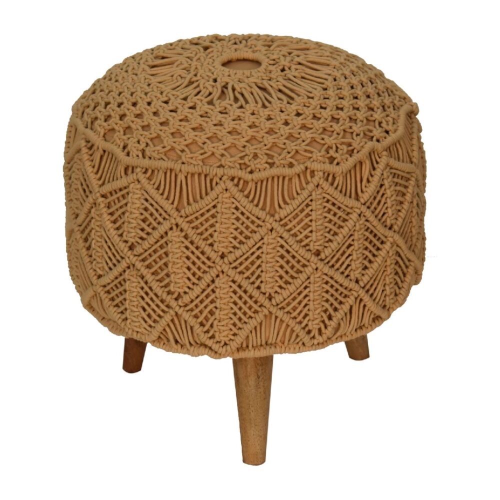 Crotchet Mustard Footstool - Image 3