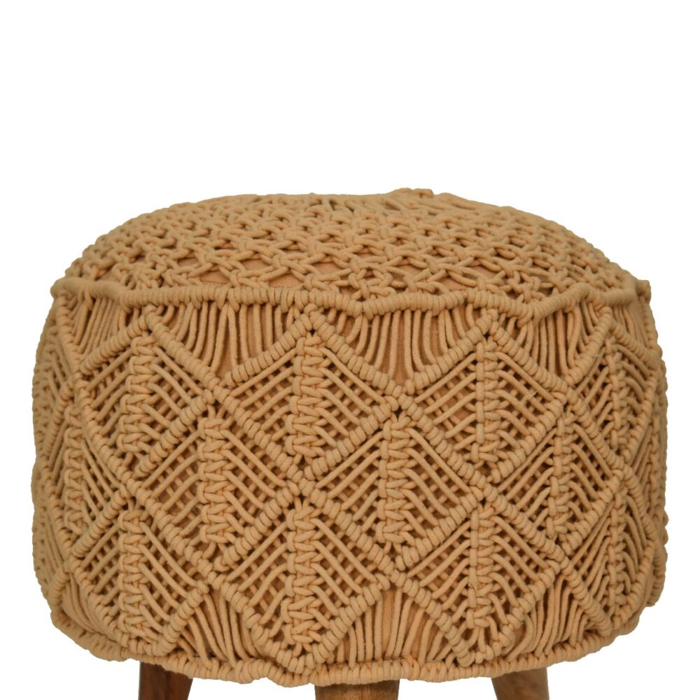Crotchet Mustard Footstool - Image 4