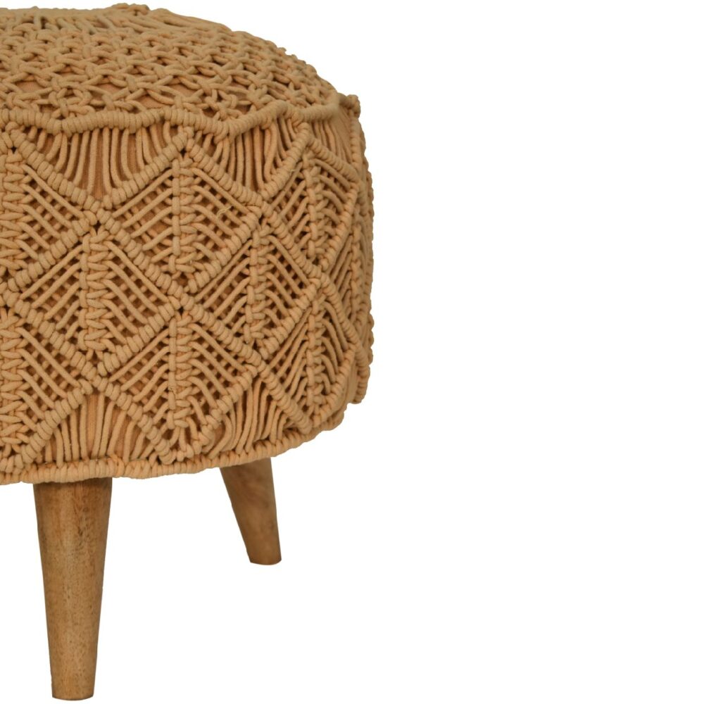 Crotchet Mustard Footstool - Image 7