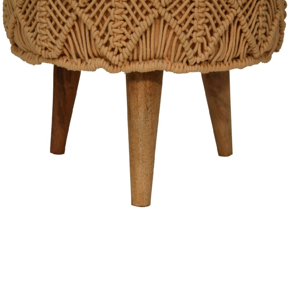 Crotchet Mustard Footstool - Image 8