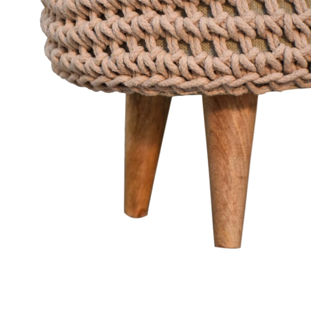 Keeva Beige Oblong Footstool - Image 7