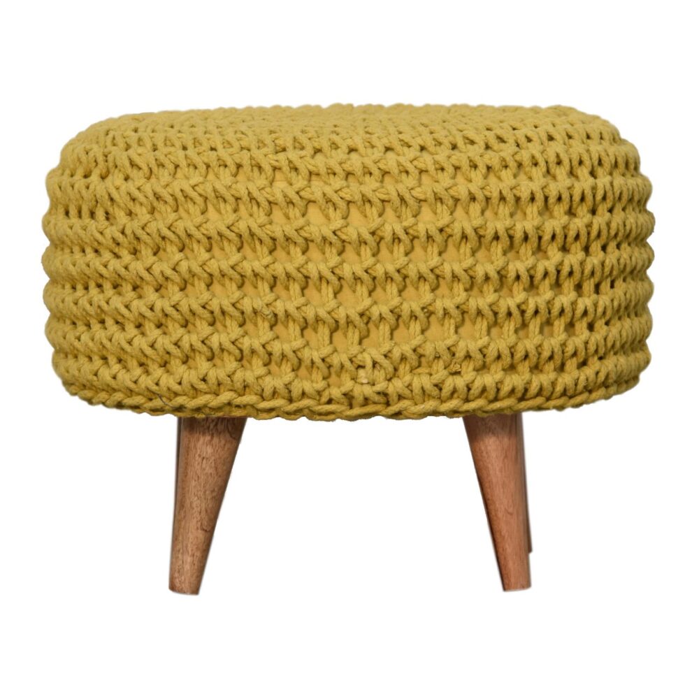 Keeva Mustard Oblong Footstool - Image 2