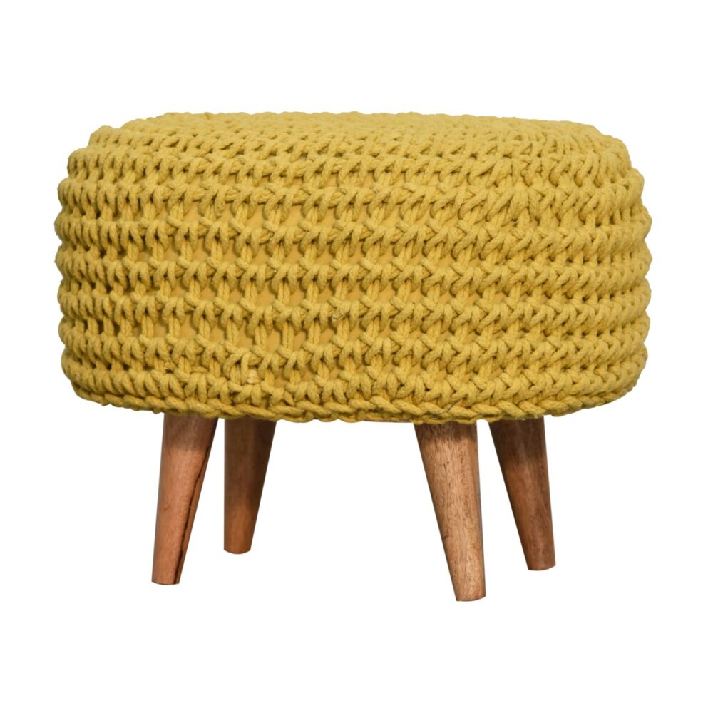 Keeva Mustard Oblong Footstool - Image 4