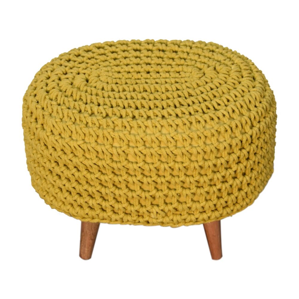 Keeva Mustard Oblong Footstool - Image 5