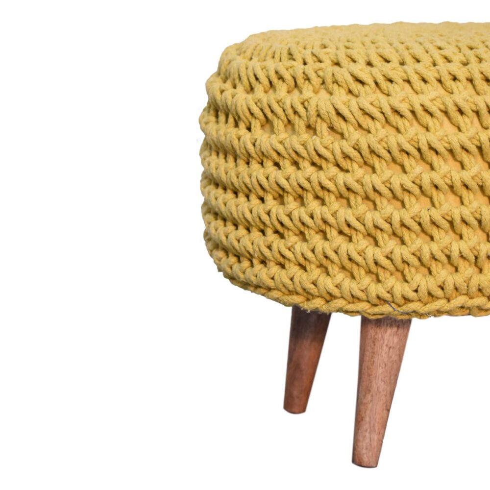 Keeva Mustard Oblong Footstool - Image 8
