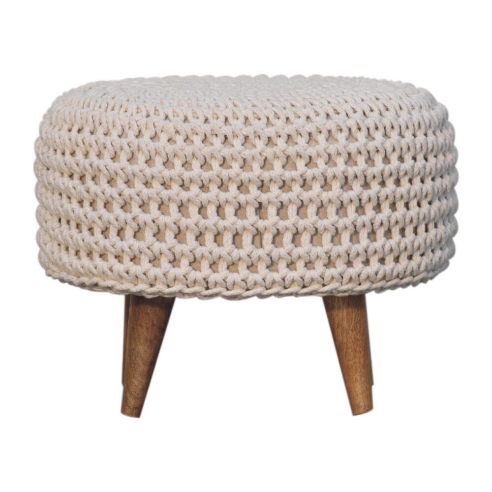Keeva White Oblong Footstool - Image 2