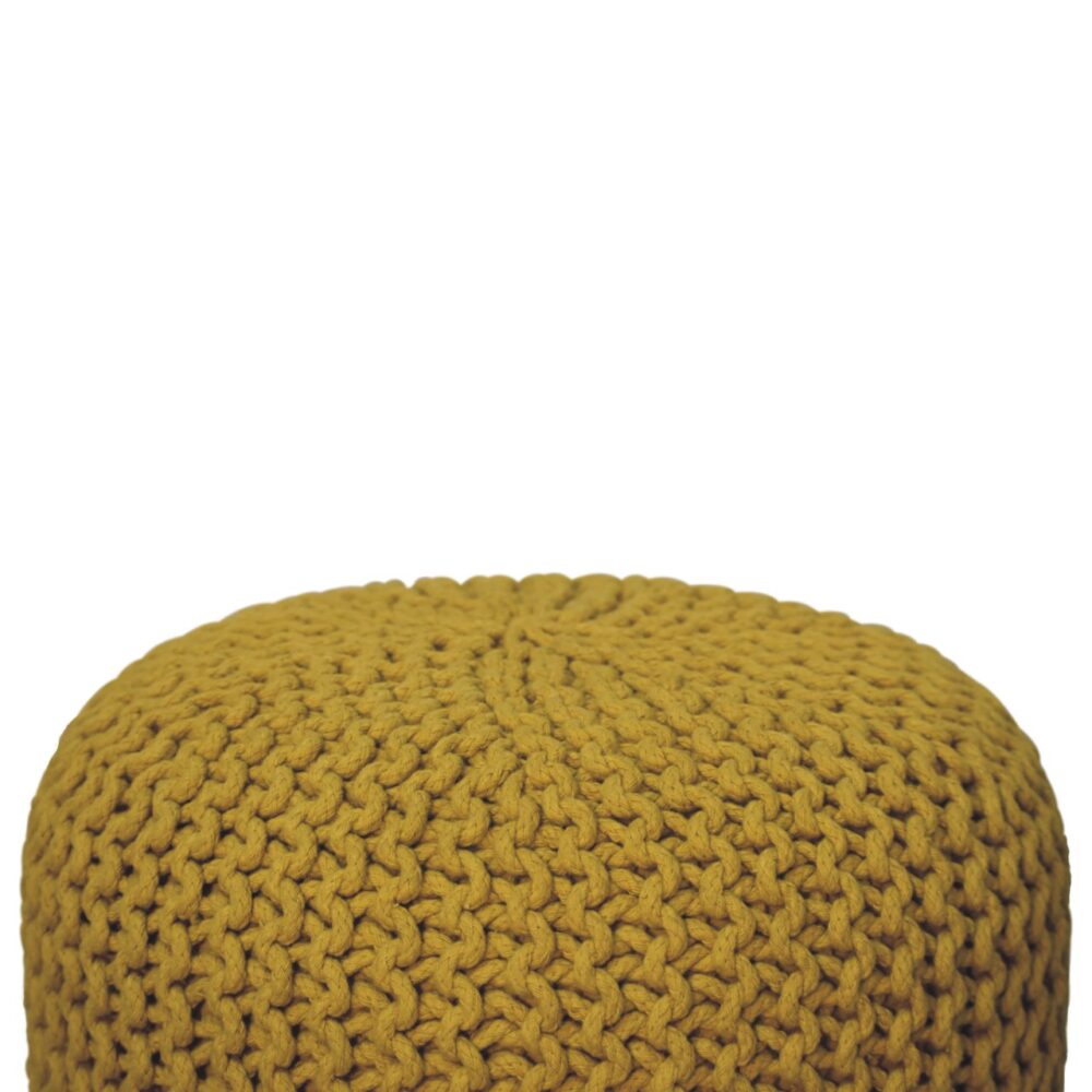 Keeva Mustard Round Footstool - Image 8