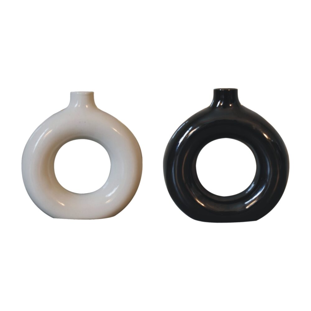 Canada Black & White Gloss Flower Vase Suppliers