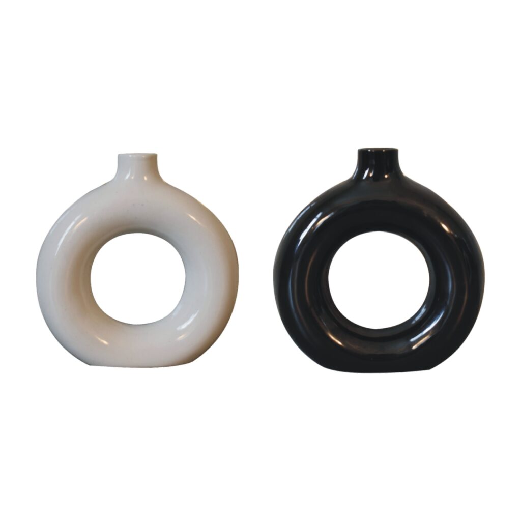 Canada Black & White Gloss Flower Vase Suppliers