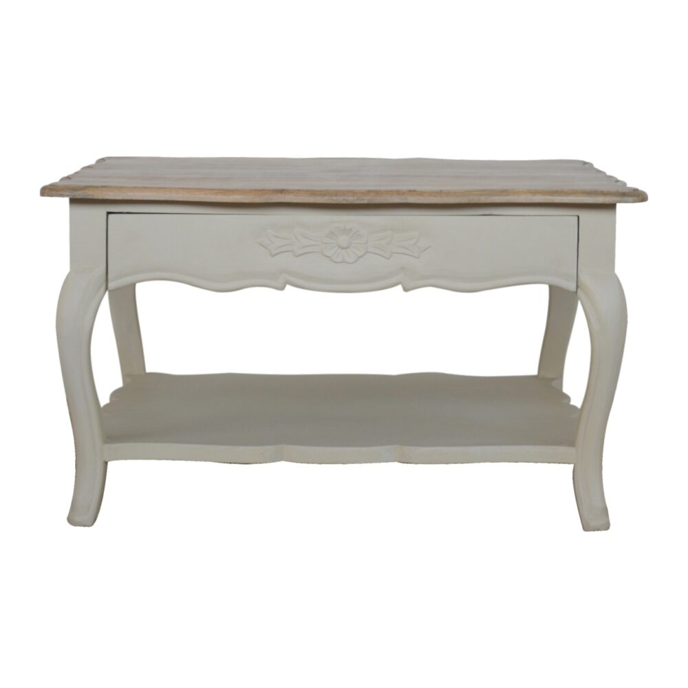 Amberly Carved Coffee Table for reselling