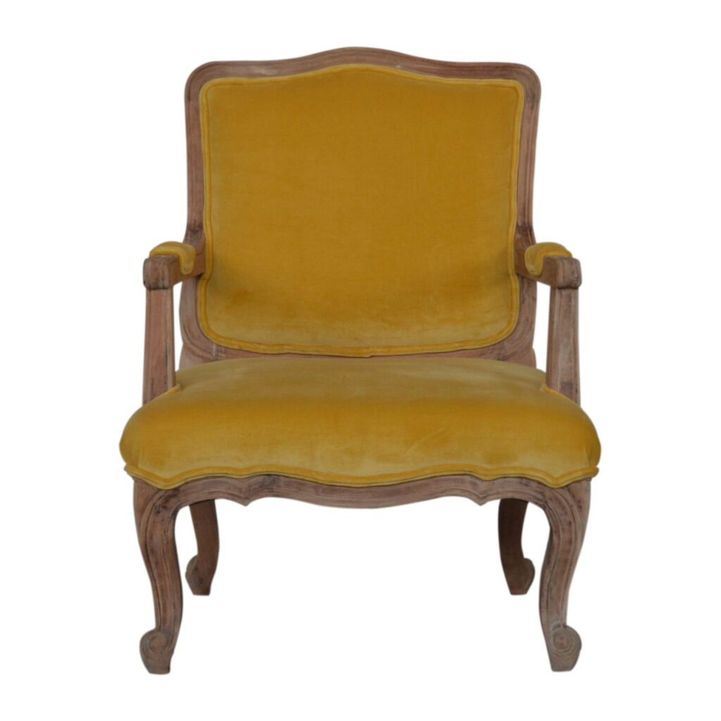 Canada Mustard Velvet French Style Chair Suppliers