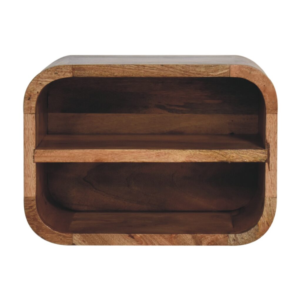 Canada Oak-ish Floating Open Curve Nightsand Suppliers