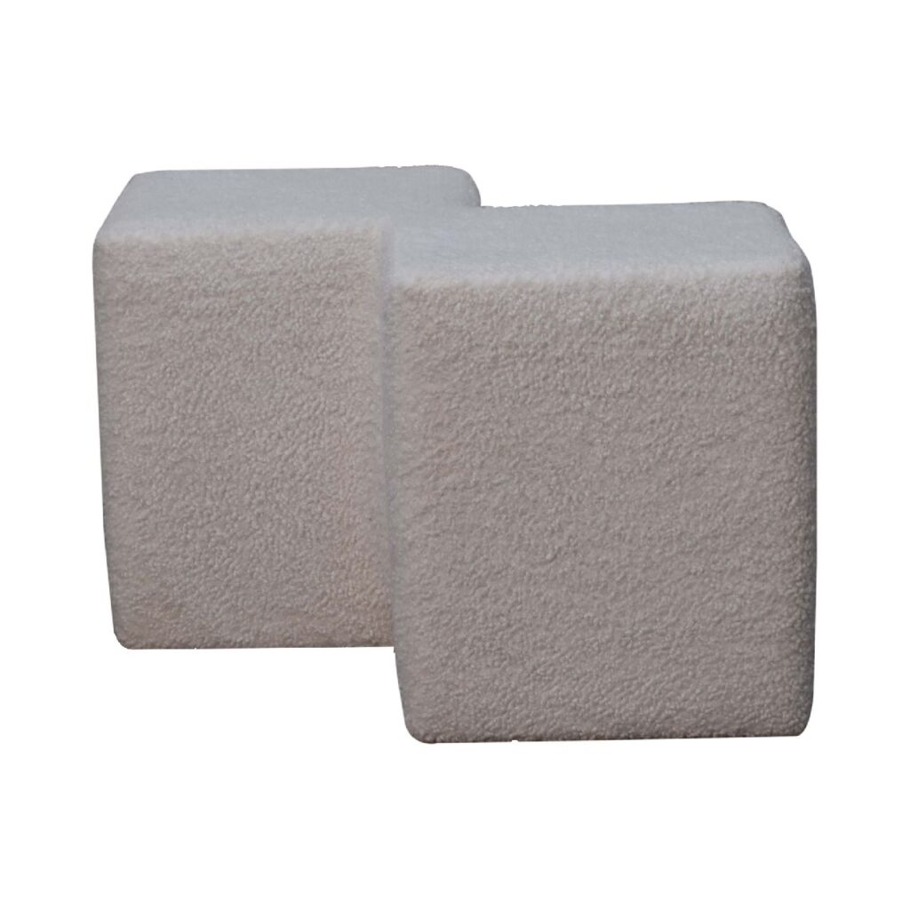 Canada White Boucle Twin Footstool Suppliers