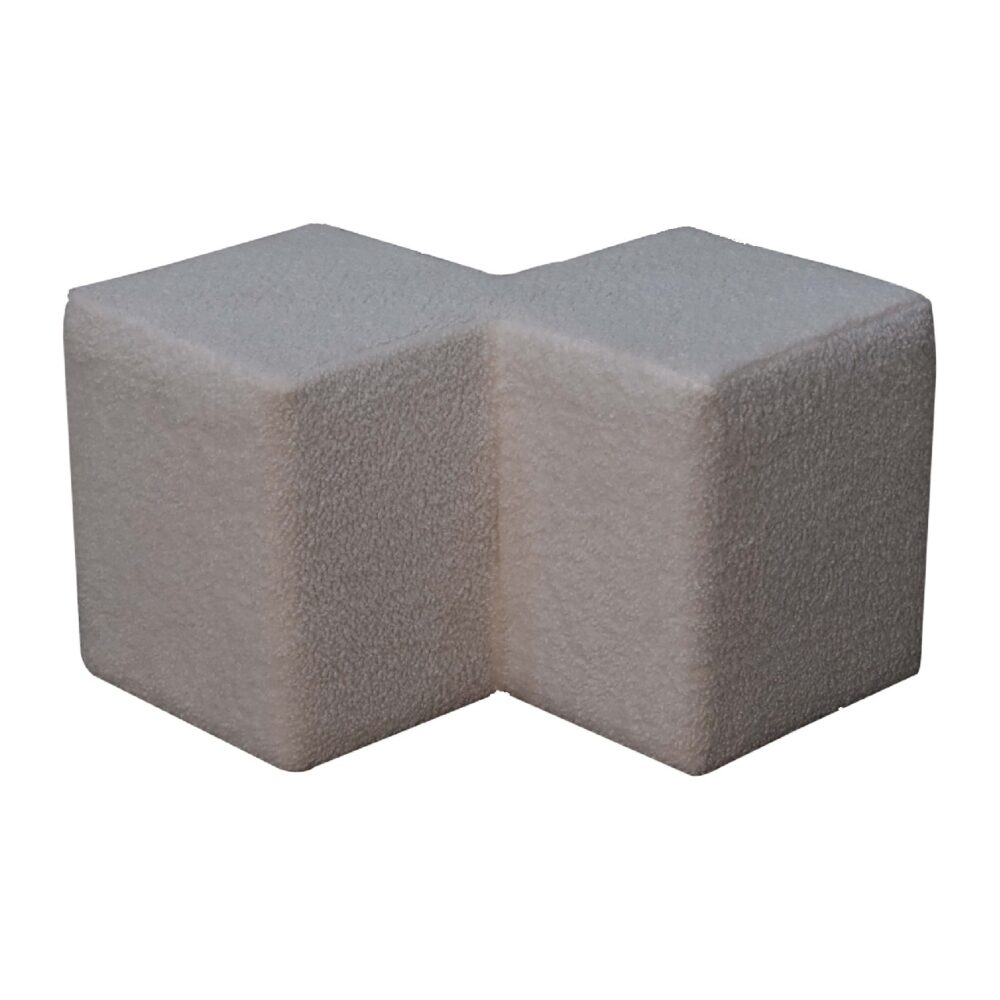 White Boucle Twin Footstool for resell