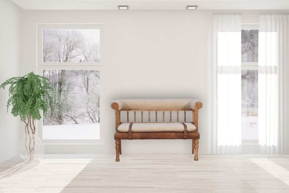 Strapped Hallway Bench - Image 10