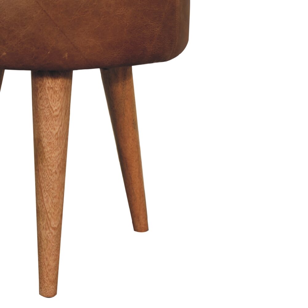 Seagrass Buffalo Hide Round Nordic Footstool for reselling