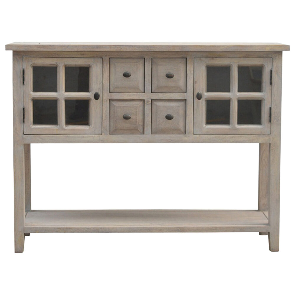 Canada 2 Door 4 Drawer Glazed Console Suppliers
